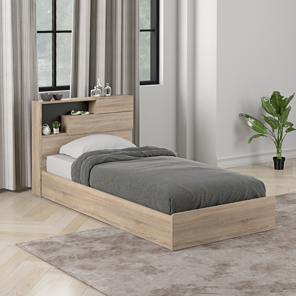 Cama 1 plaza Boegel café claro 90x190cm