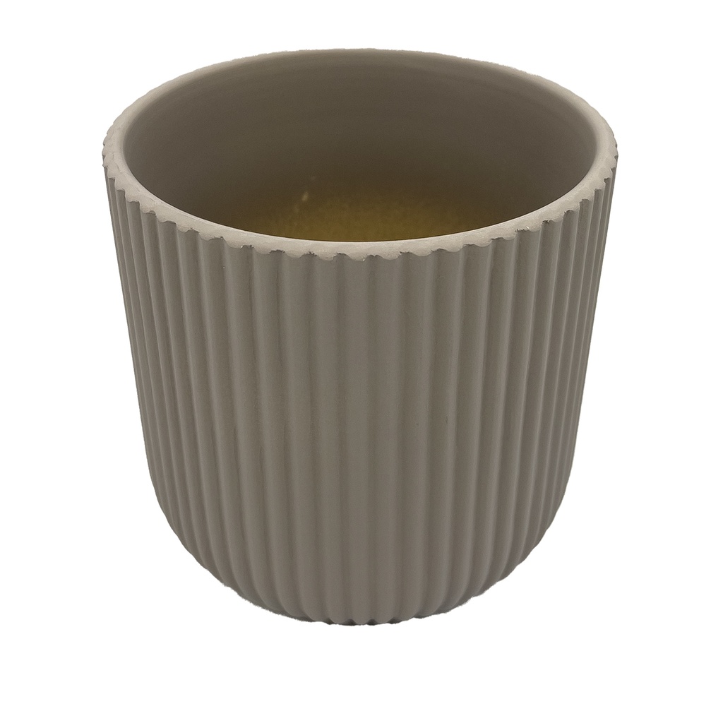 Macetero ranurado gris 14cm