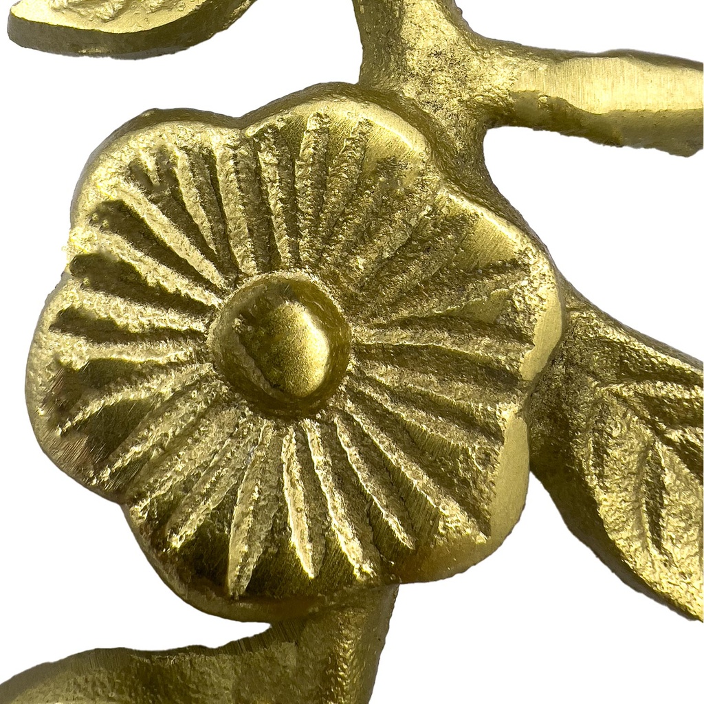 Perchero dorado flores 41cm