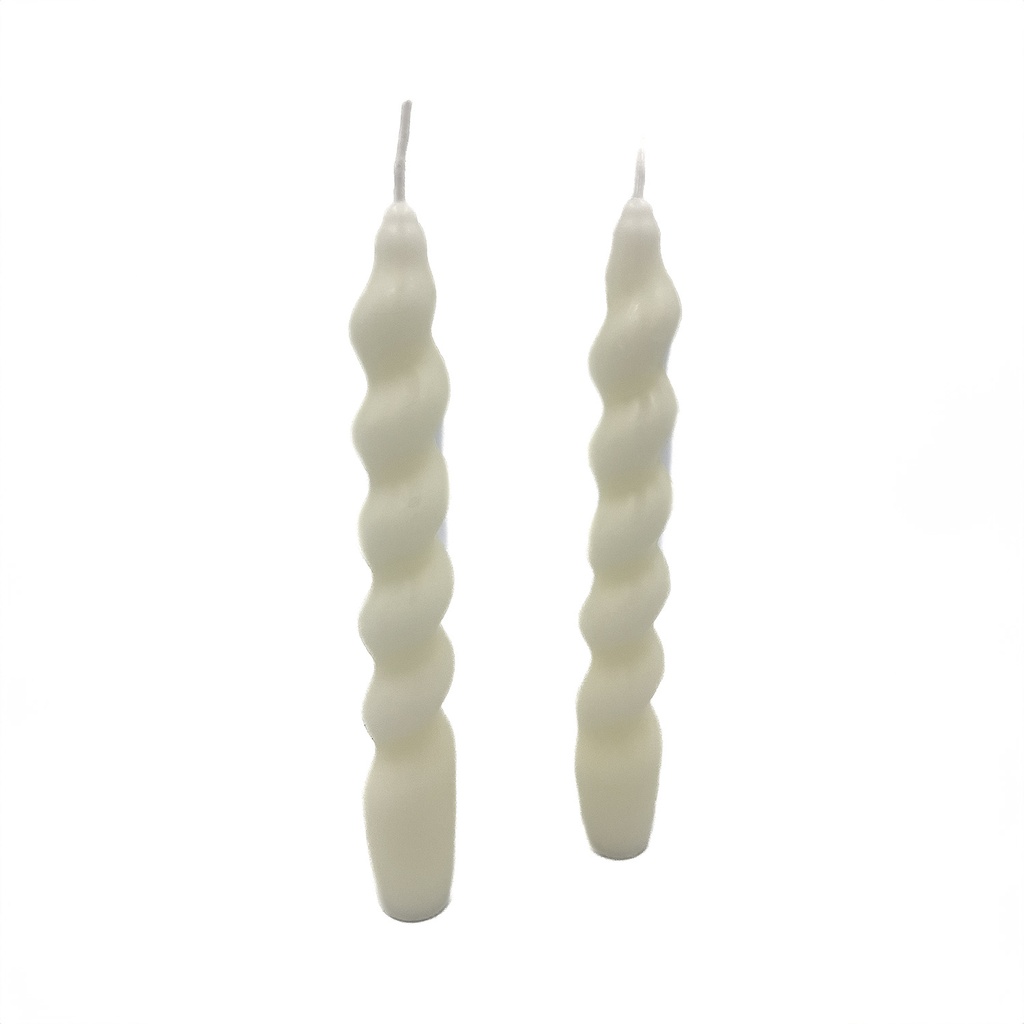 Velas torcidas blanco 18cm set de 2