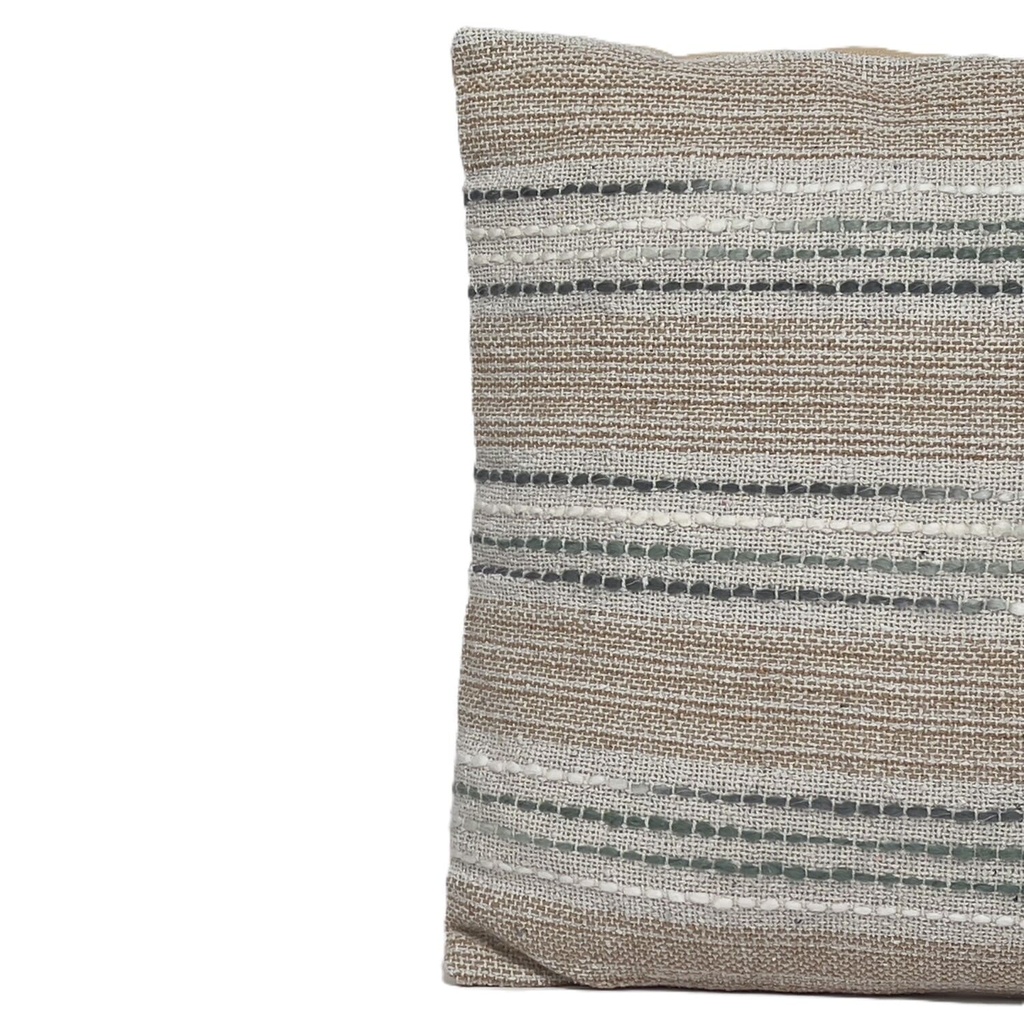 Cojín tejido rayas beige 45x45cm