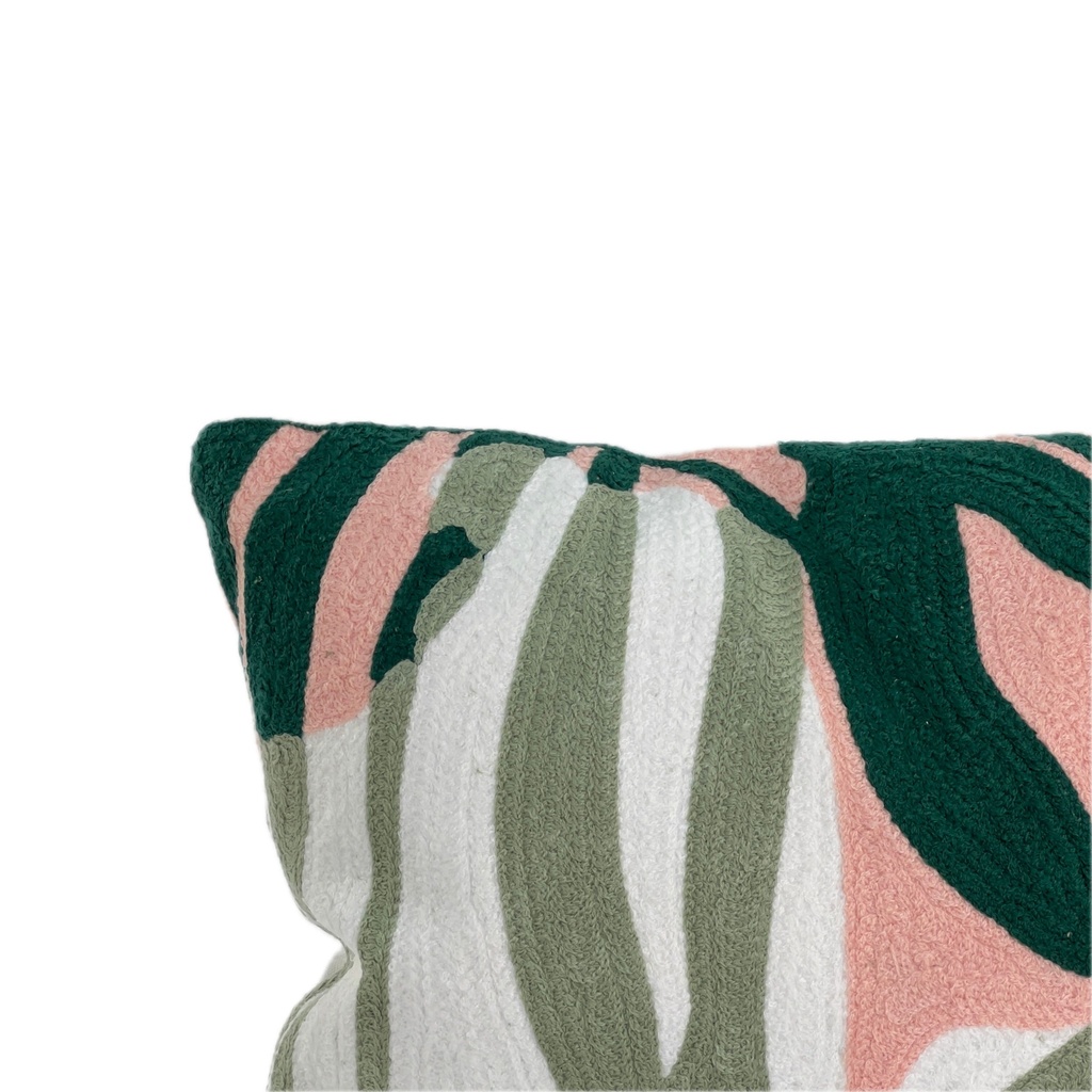 Cojín bordado hojas 45x45cm