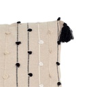 Cojín crudo líneas negras 45x45cm