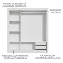 Closet Lyon 3 puertas 2 cajones blanco