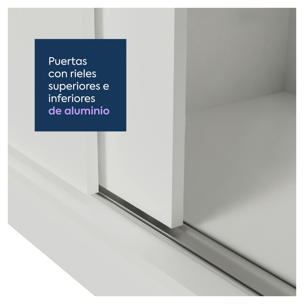 Closet Lyon 3 puertas 2 cajones blanco