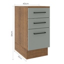 Base cocina Agata gris 3 cajones 40cm