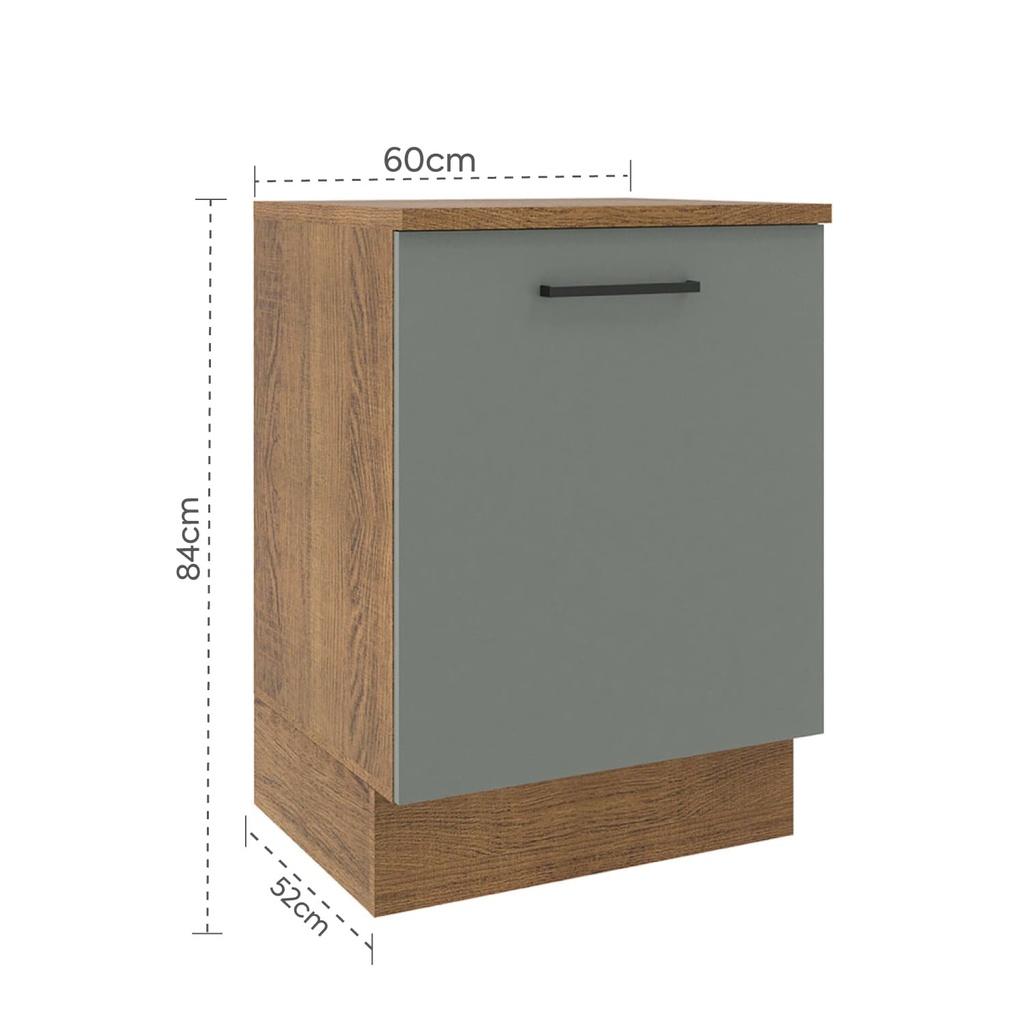 Base cocina Agata gris 1 puerta 60cm