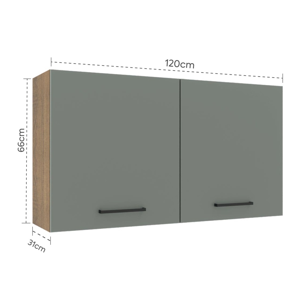 Aéreo cocina Agata gris 2 puertas 80cm