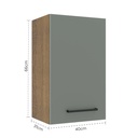 Aéreo cocina Agata gris 1 puerta 40cm
