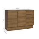 Base cocina Stella café 2 puertas 3 cajones 120cm