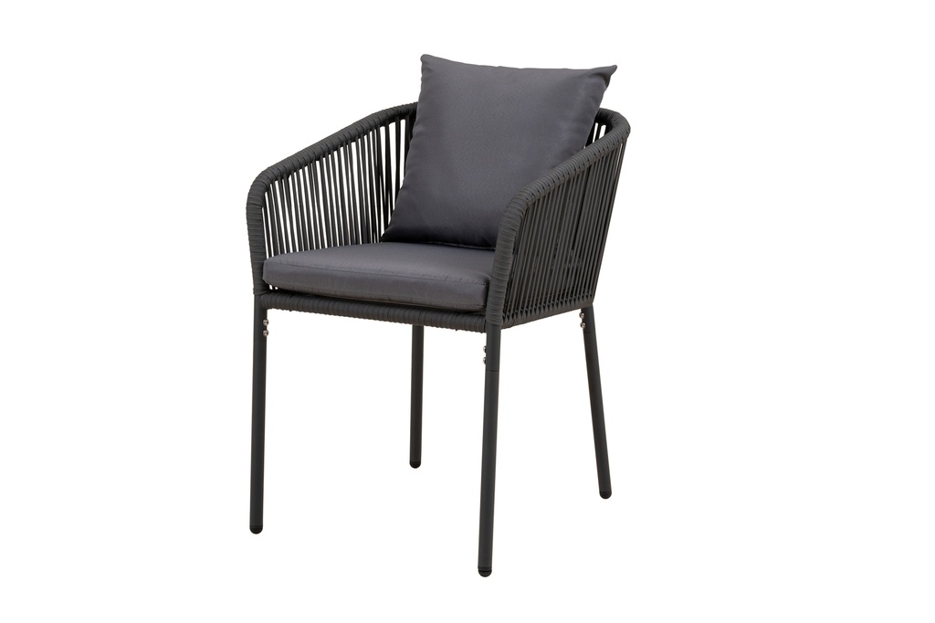 Juego comedor terraza 6 sillas Sylva gris oscuro