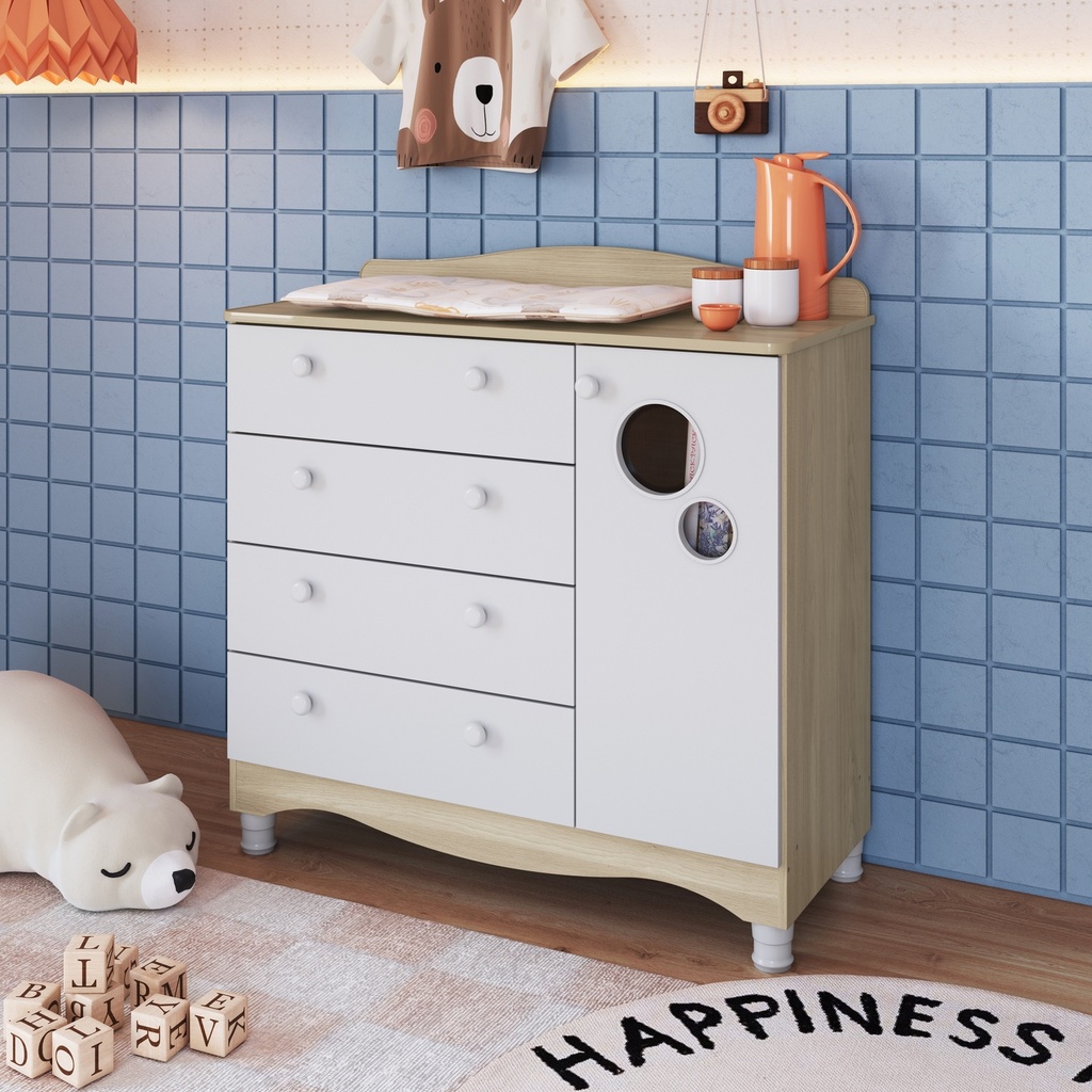 Cómoda Encanto 4 cajones 1 puerta