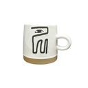 Tazón cerámica blanco negro