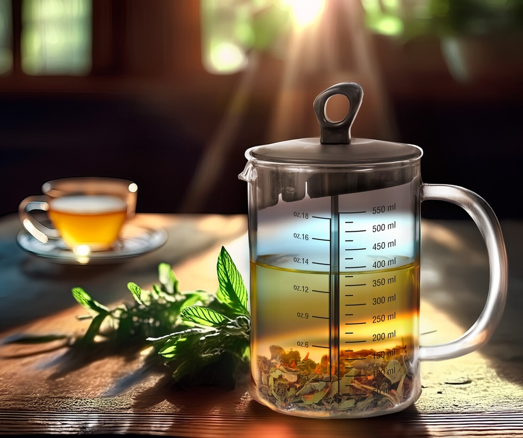 Cafetera francesa borosilicato con medidor 600ml