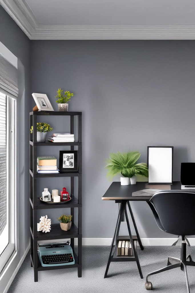 Estante plástico negro 6 niveles 39x23x145,5cm