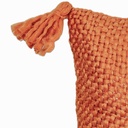 Cojín naranjo con borlas 40x40cm