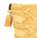 Cojín amarillo/blanco con borlas 30x50cm