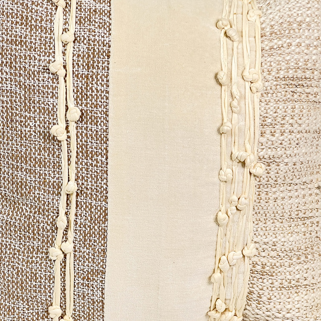 Cojín boho beige flecos 45x45cm