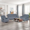 Sofá reclinable 3 cuerpos Boston gris claro