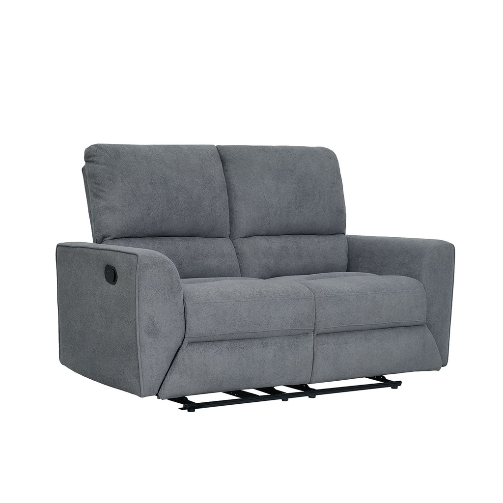 Sofá reclinable 2 cuerpos Alaska gris oscuro