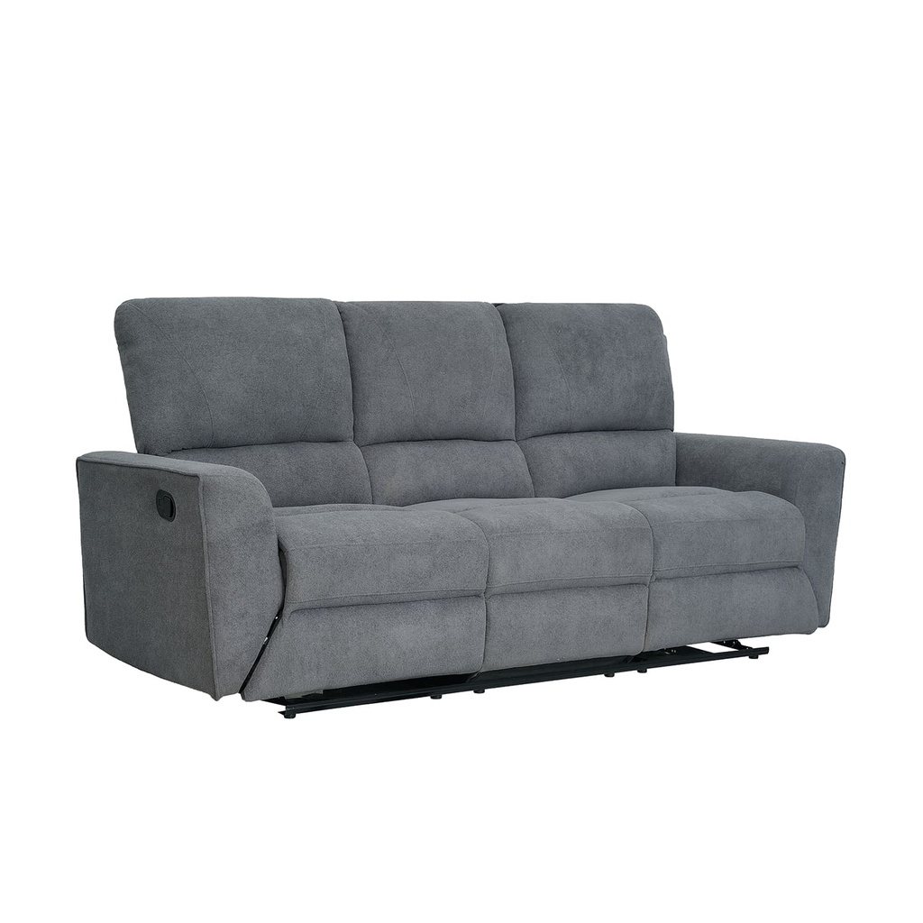 Sofá reclinable 3 cuerpos Alaska gris oscuro