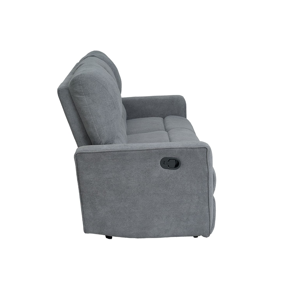 Sofá reclinable 3 cuerpos Alaska gris oscuro