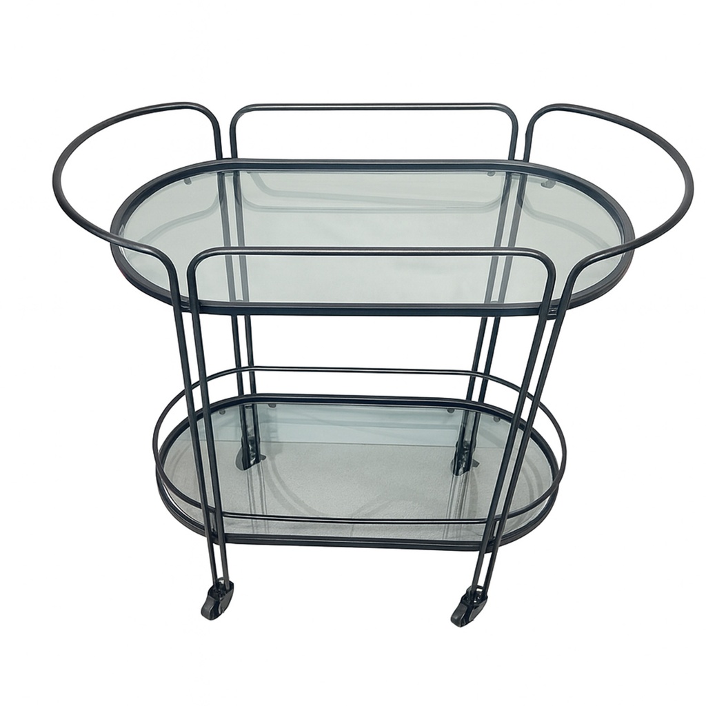 Carro bar 2 niveles 74cm negro 