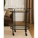 Carro bar 2 niveles 74cm negro 