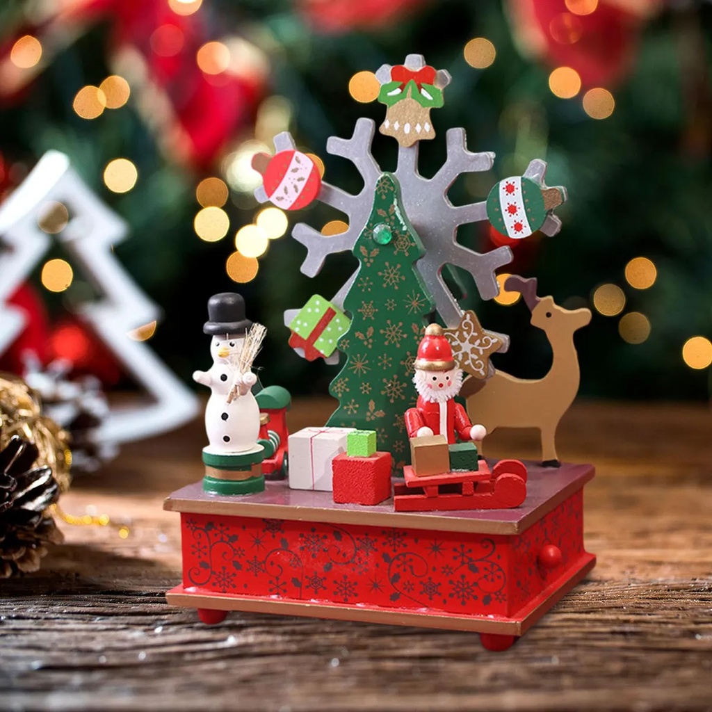 Caja musical rueda navidad 21 cm