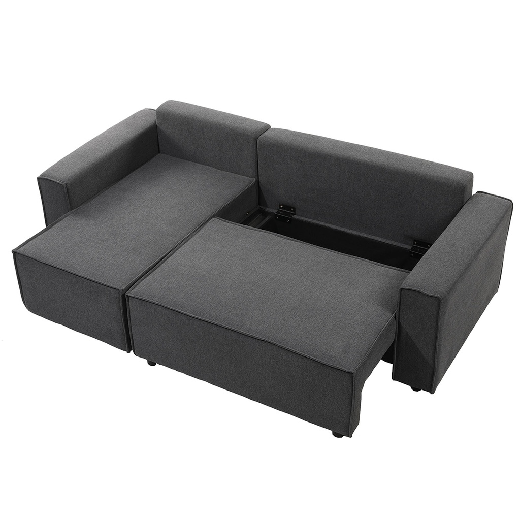 Sofá cama seccional Vito gris oscuro edición touch