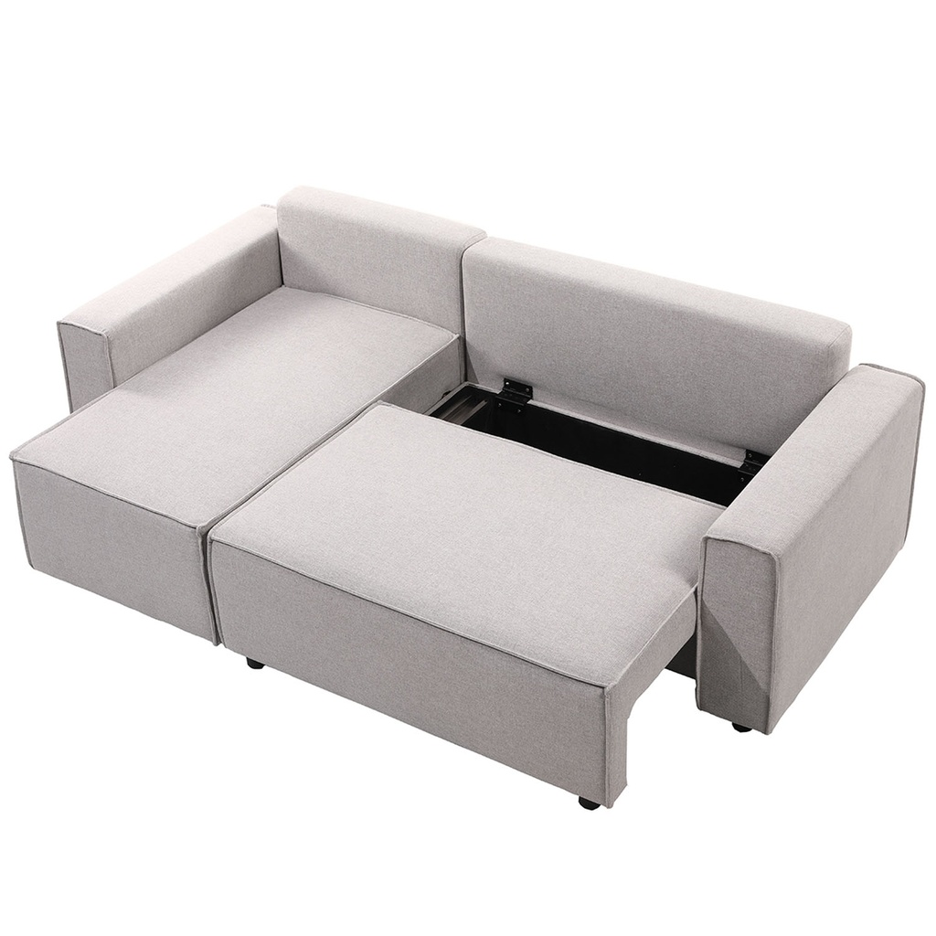 Sofá cama seccional Vito gris claro edición touch