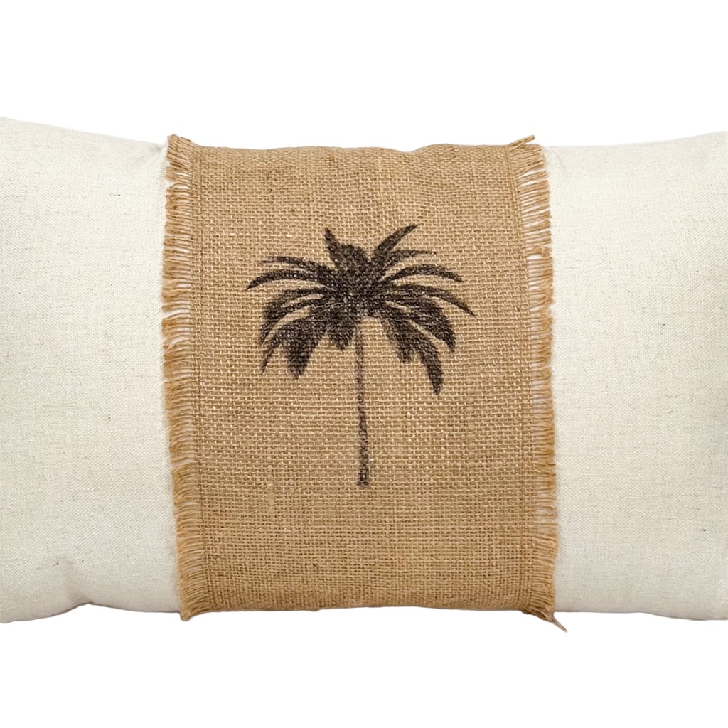 Cojín 30x50cm yute palmeras