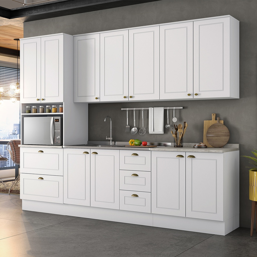 Base Cocina Americana 2 Puertas 3 Cajones 120cm