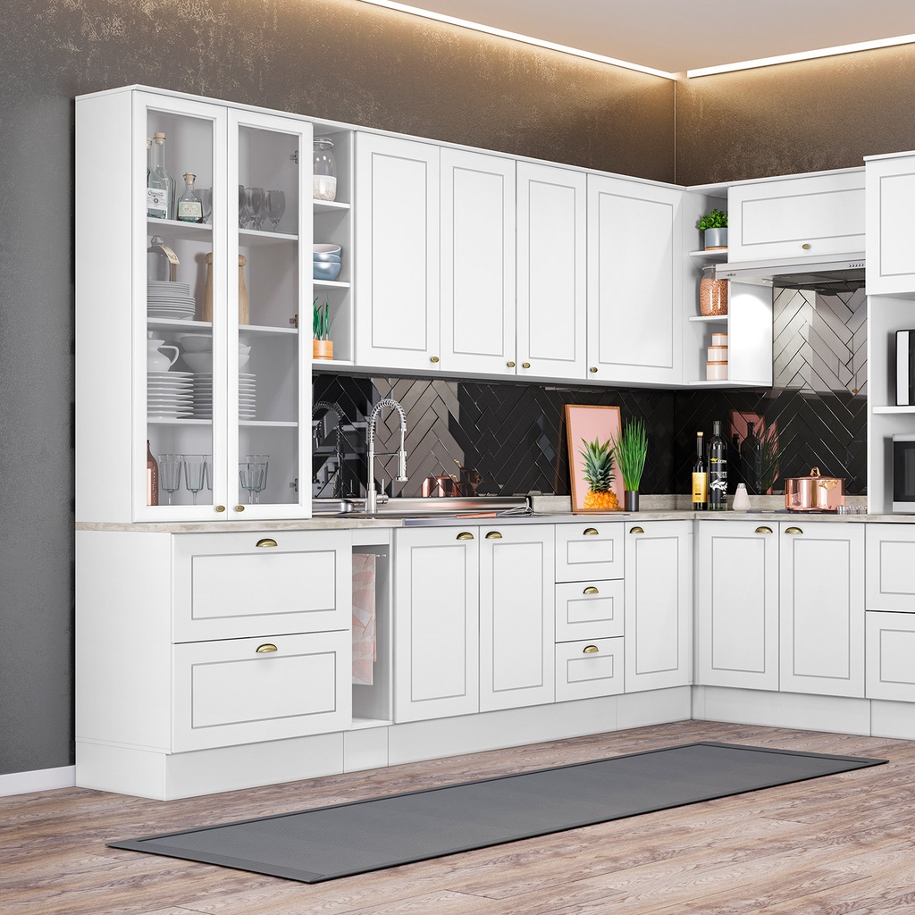 Vitrina 2 Puertas 2 Cajones Vidrio Americana