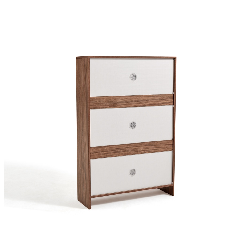 Zapatero Madison 3 cajones café-blanco
