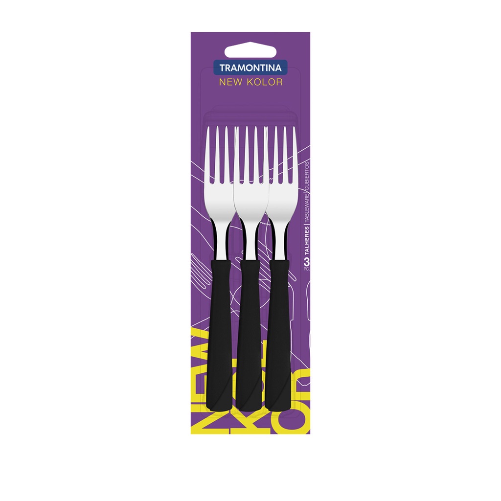 Juego 3 tenedores mesa negro