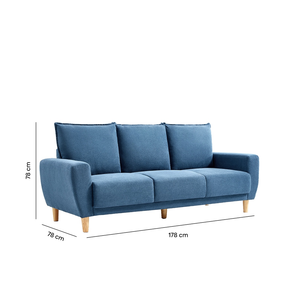 Sofá 3 cuerpos Maya azul