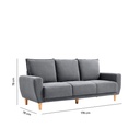Sofá 3 cuerpos Maya gris