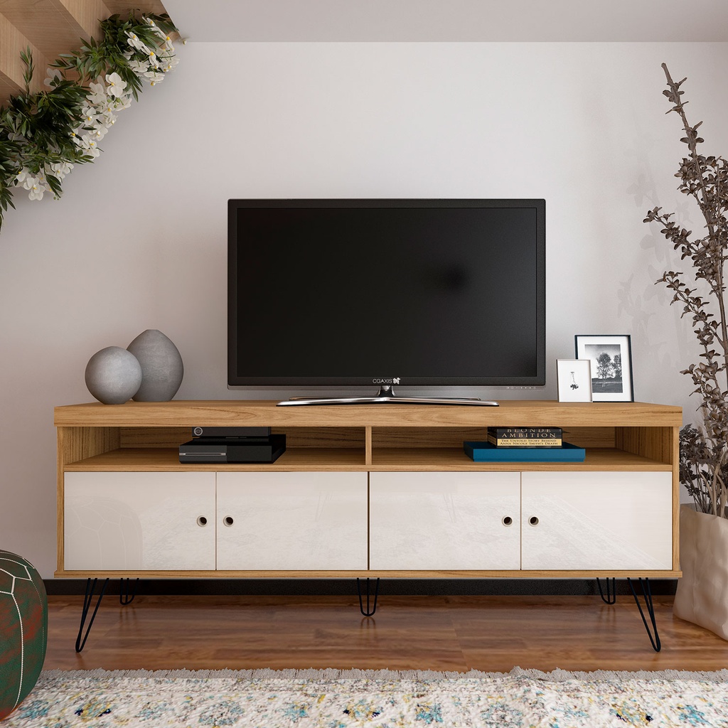 Rack TV Liberty café-blanco