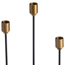 Set 3 candelabros negro/dorado