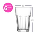 Vaso largo 365ml set de 6
