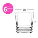 Vaso whisky 315ml set de 6