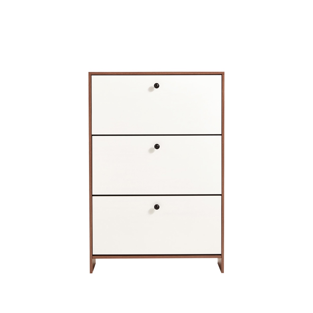 Zapatero Madison 3 cajones café-blanco