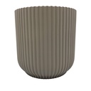 Macetero cerámica 14cm ranurado gris