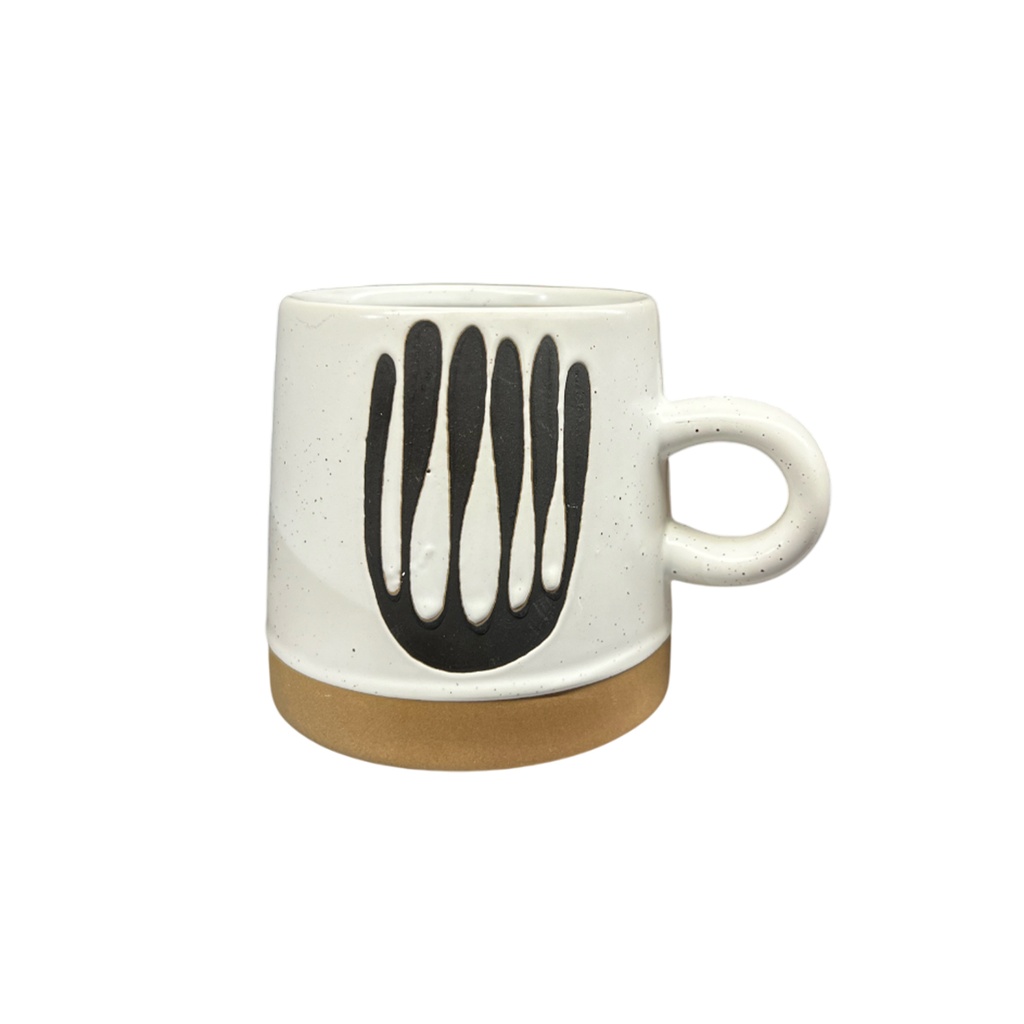 Tazón cerámica blanco negro