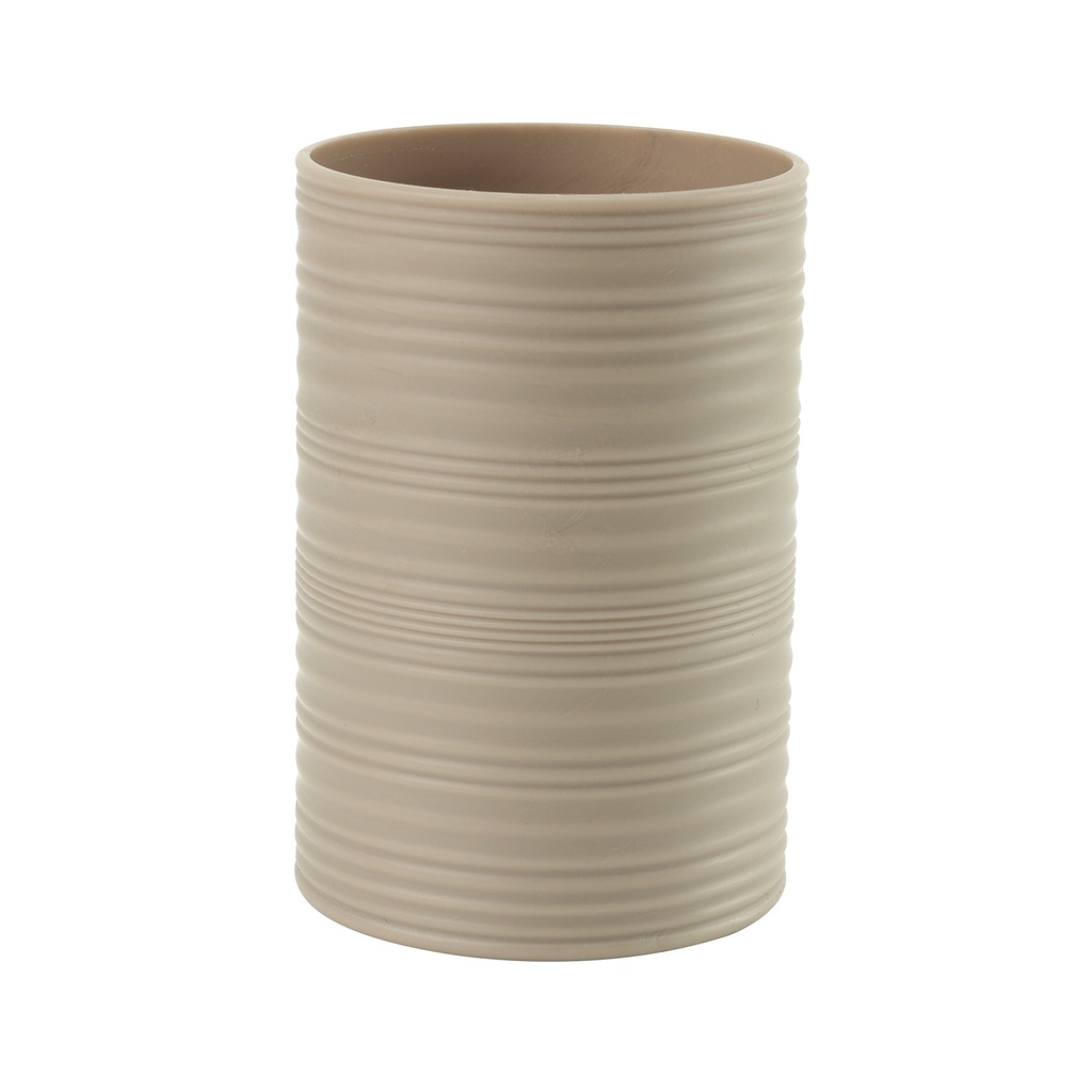 Vaso plástico estriado beige