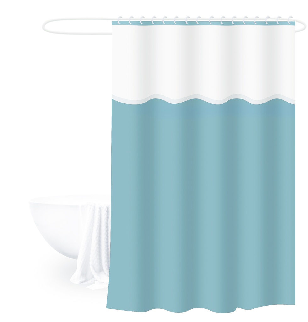 Cortina baño PEVA celeste 180x180cm