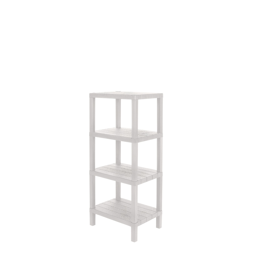 Estante plástico blanco 4 niveles 39x23x92,3cm