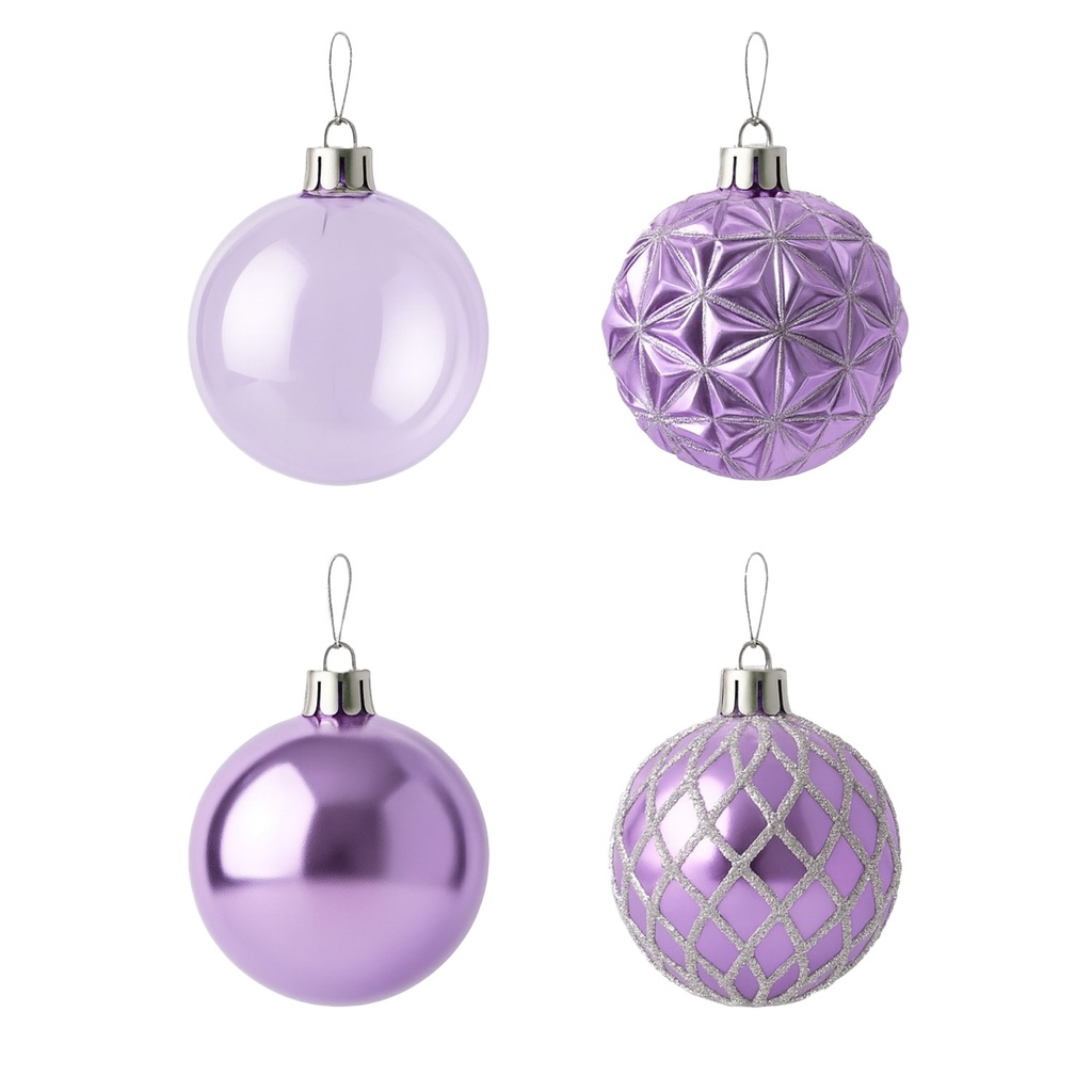 Bola navidad 8cm 12pcs lila