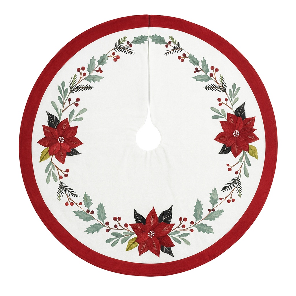 Base árbol navidad 120cm crudo flores